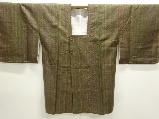 JAPANESE KIMONO / MICHIYUKI COAT / TSUMUGI / ARABESQUE FLOWER 